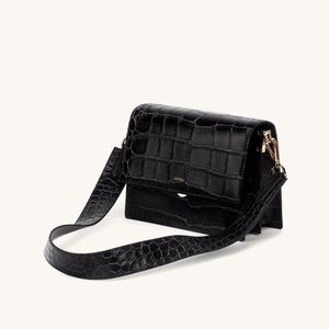 JW PEI Mini Flap Crossbody Bag - Black Croc